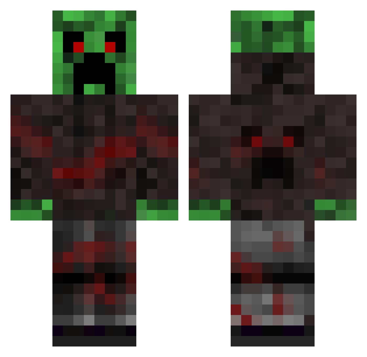 Cal Minecraft skin, front and back view