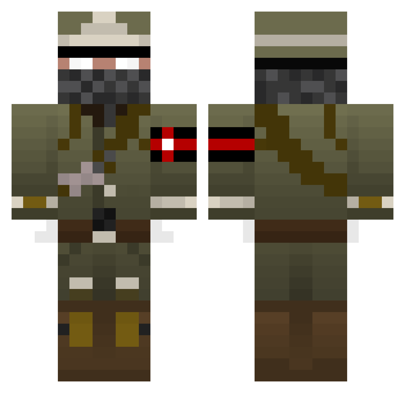 WaporPL Minecraft skin, front and back view