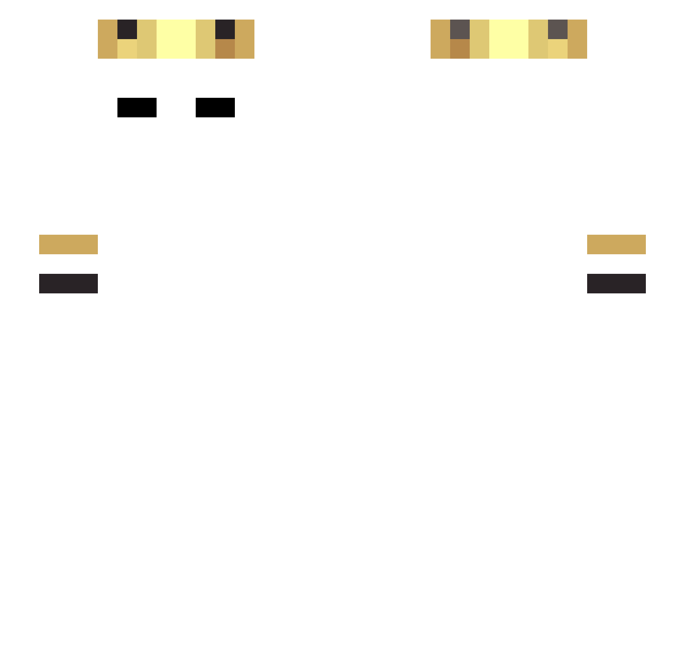 Snqko Minecraft skin, front and back view