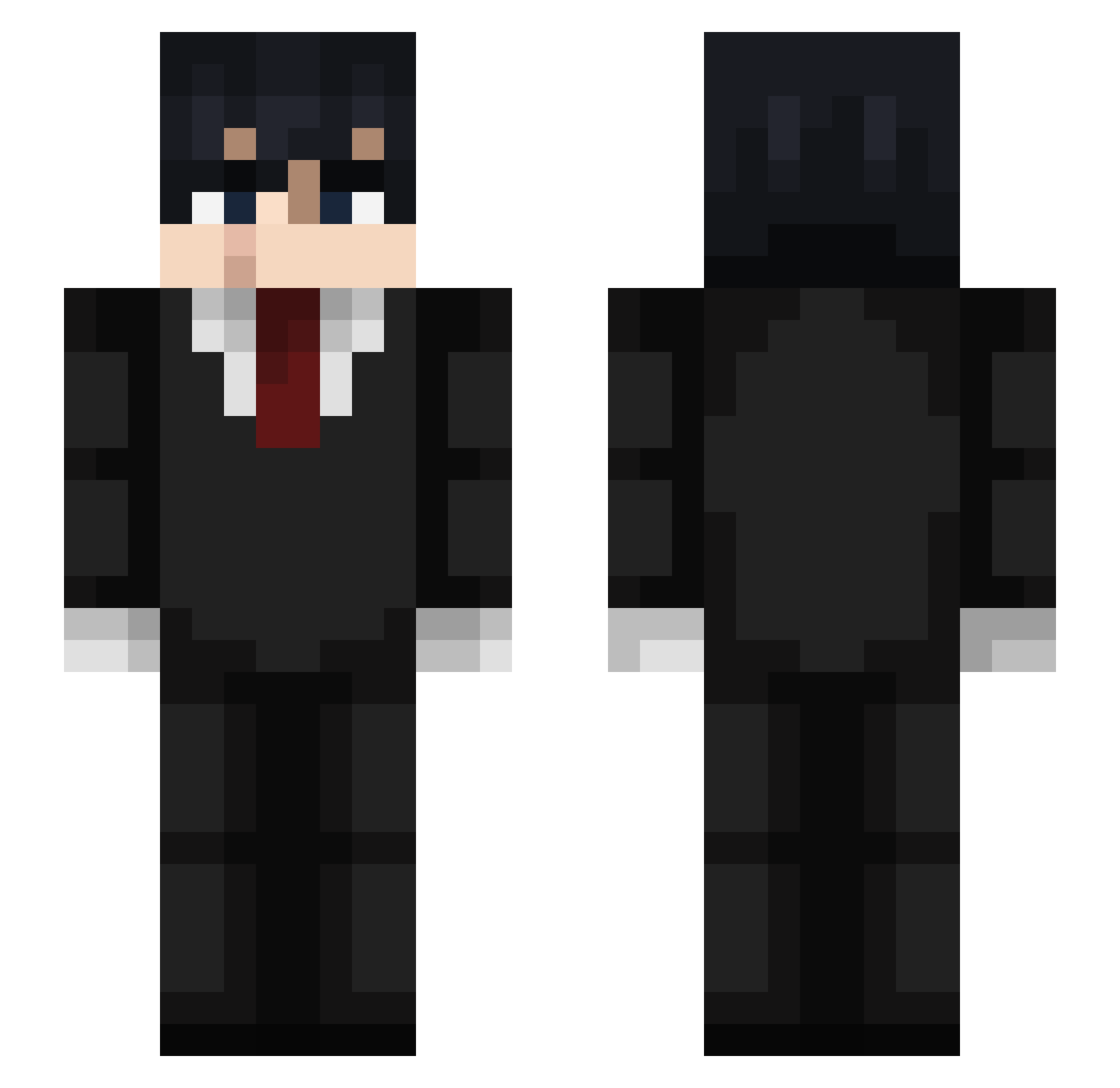 Rxsrv Minecraft skin, front and back view