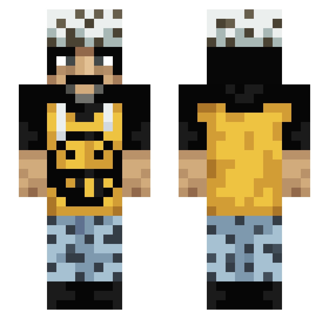 B000NIE Minecraft skin, front and back view