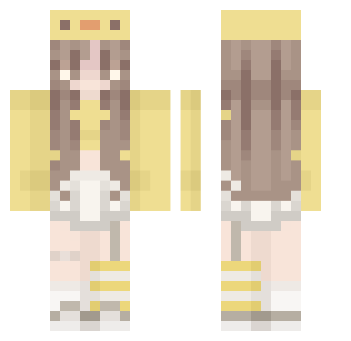 NuNuNibbler Minecraft skin, front and back view
