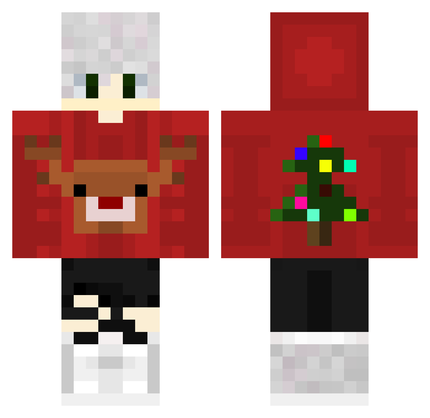 midboob Minecraft skin, front and back view