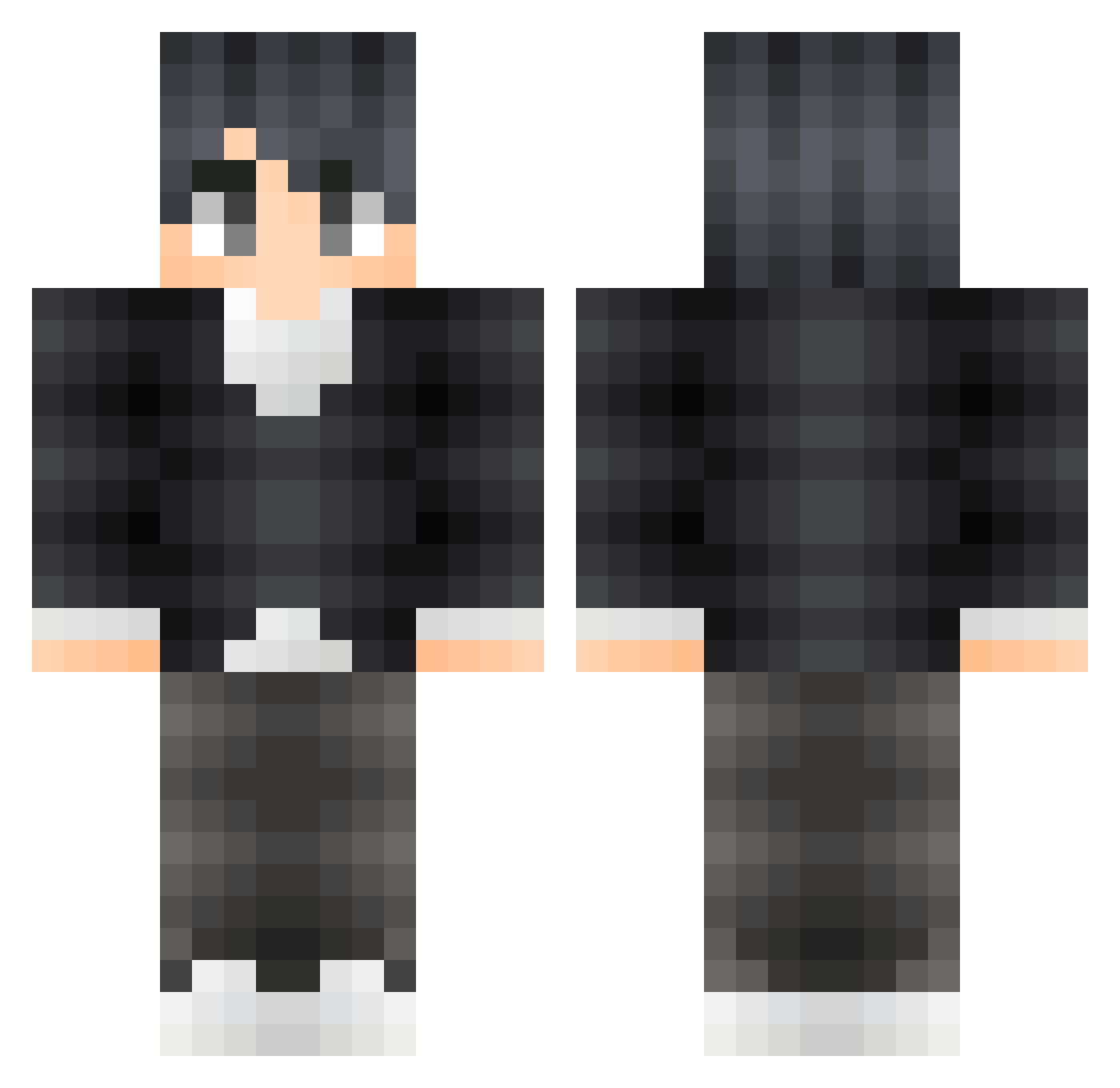 winev Minecraft skin, front and back view