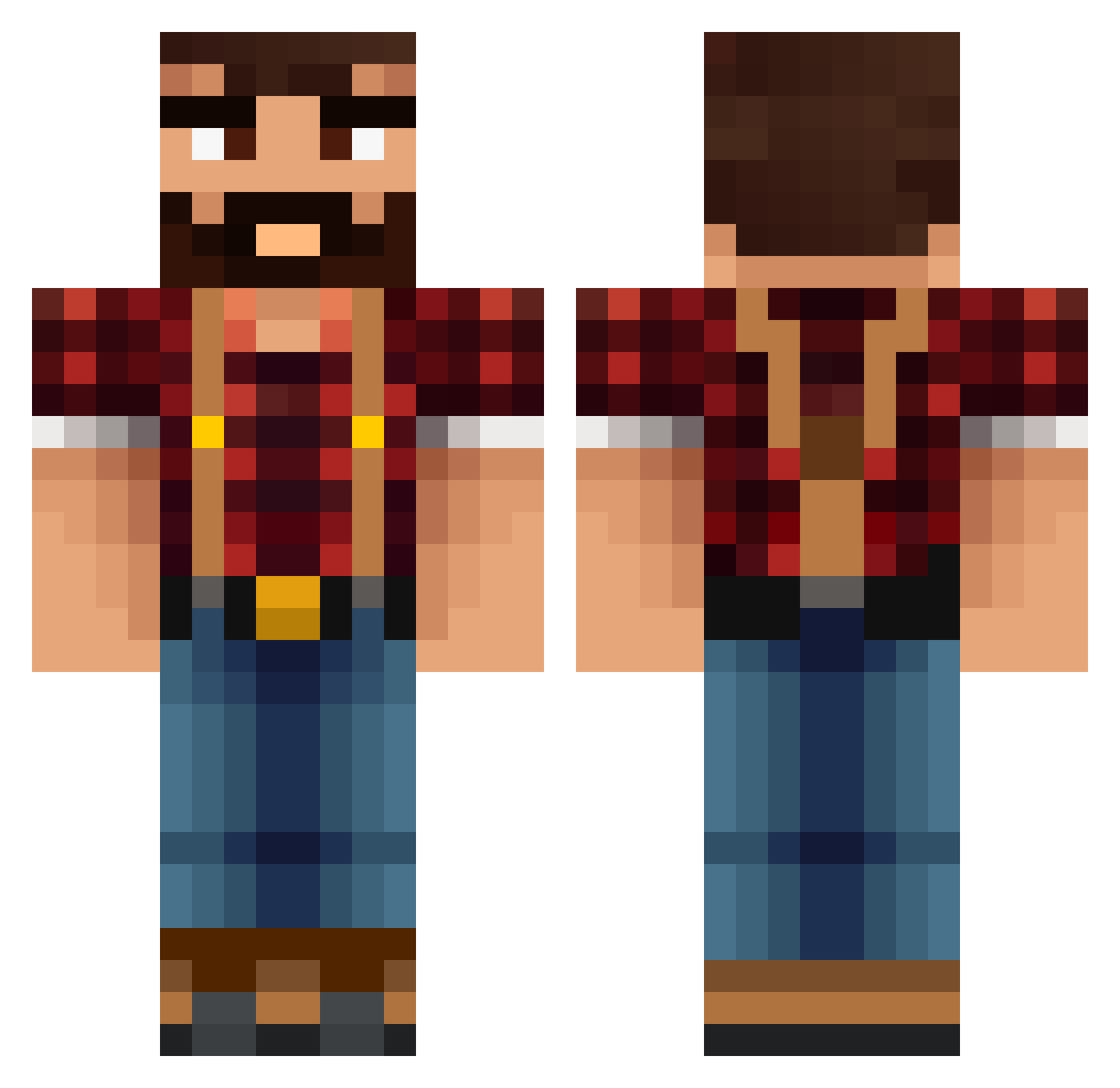 Whatevae Minecraft skin, front and back view