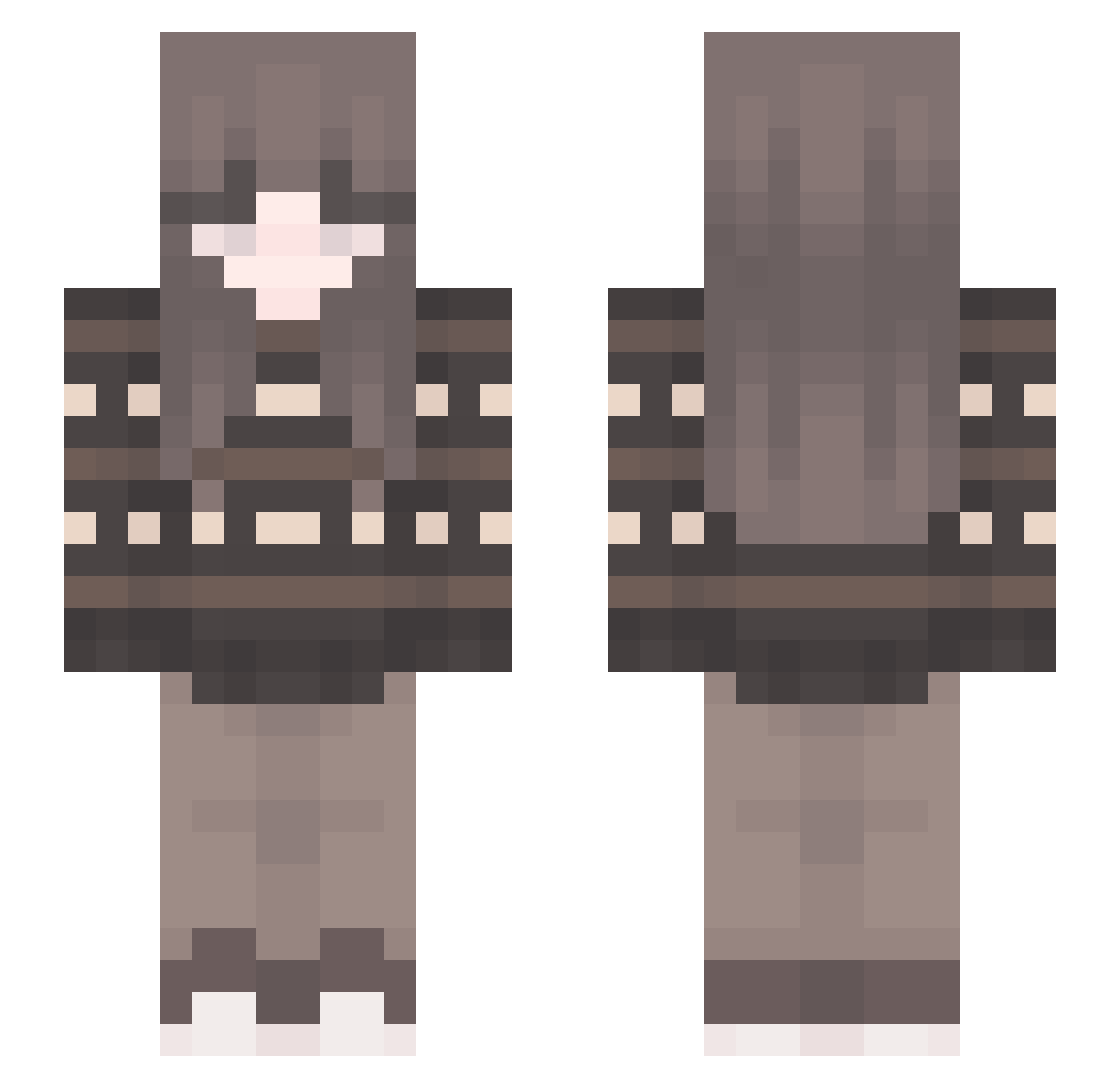 iinxi Minecraft skin, front and back view