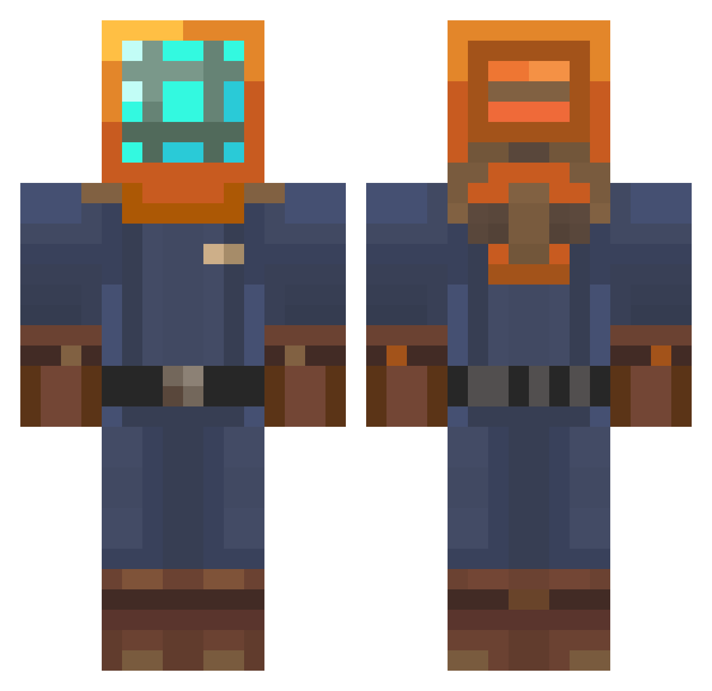 ___Copper___ Minecraft skin, front and back view
