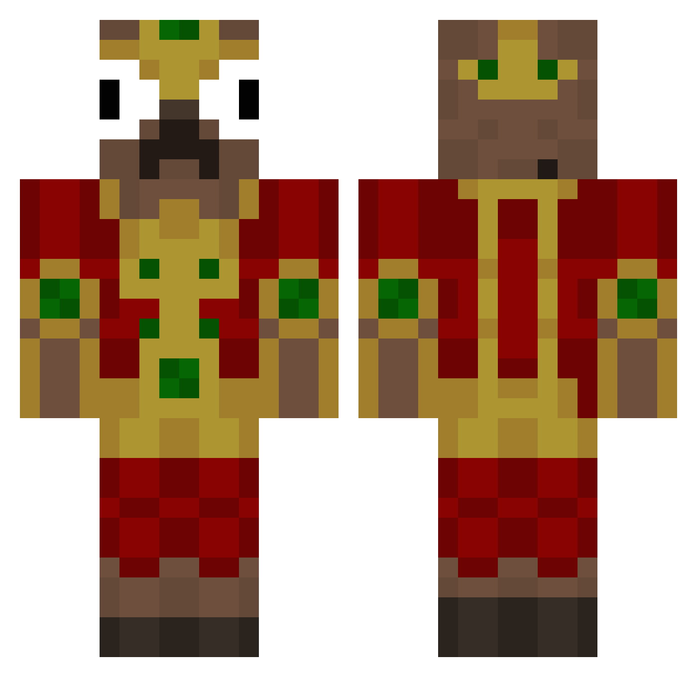 propagable Minecraft skin, front and back view