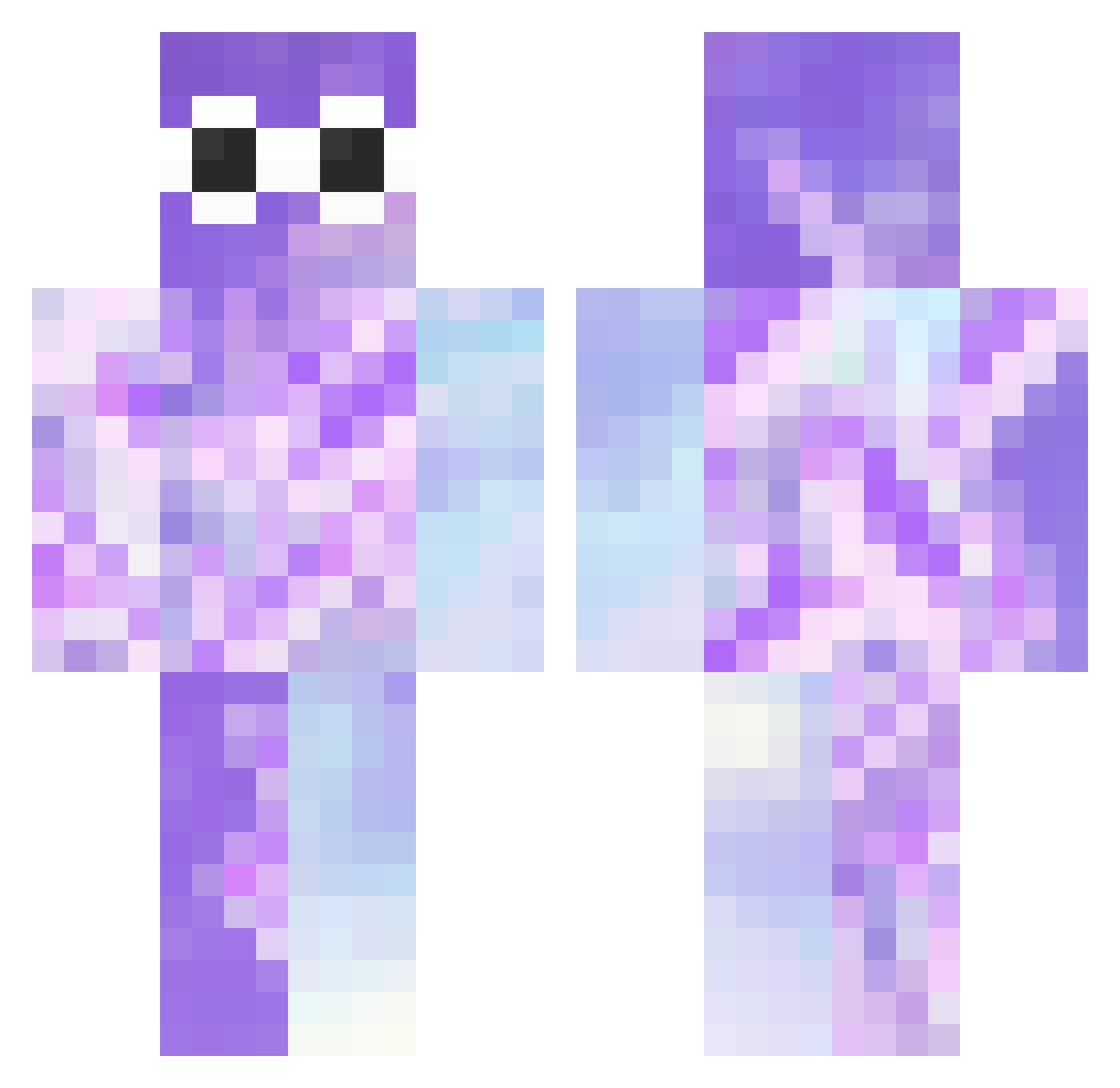 SeeSaw Minecraft skin, front and back view