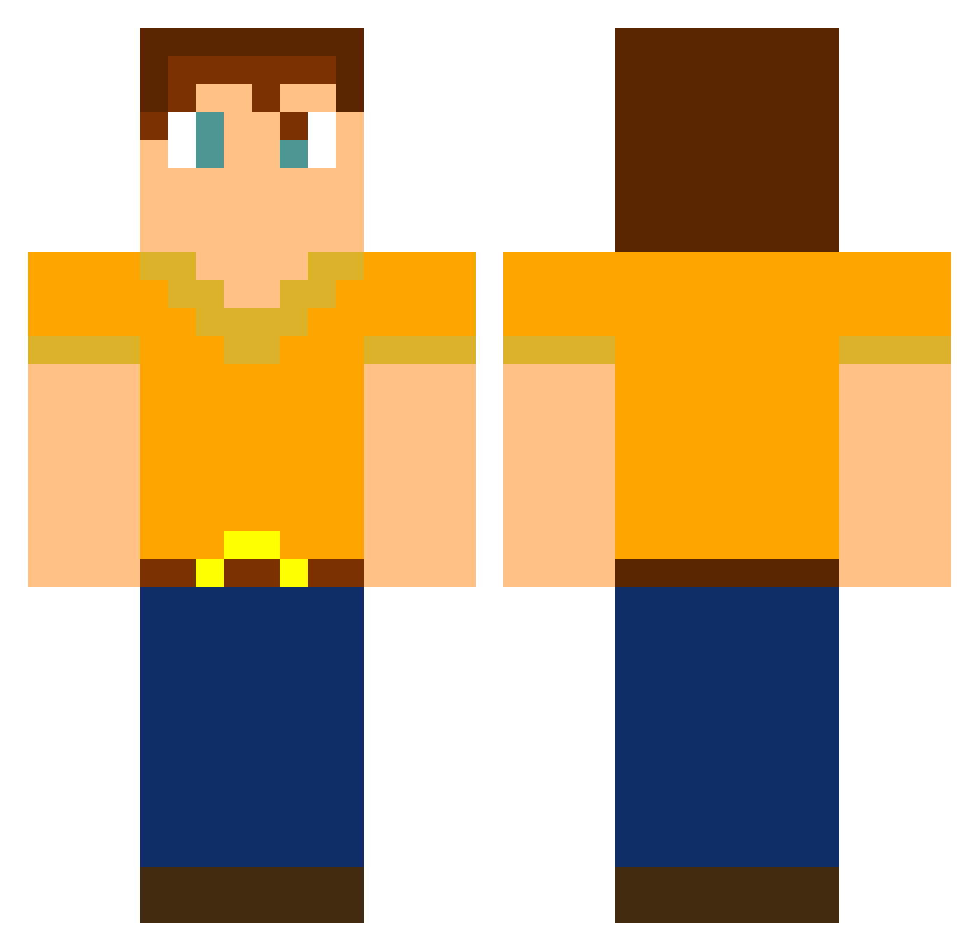BigBoba Minecraft skin, front and back view