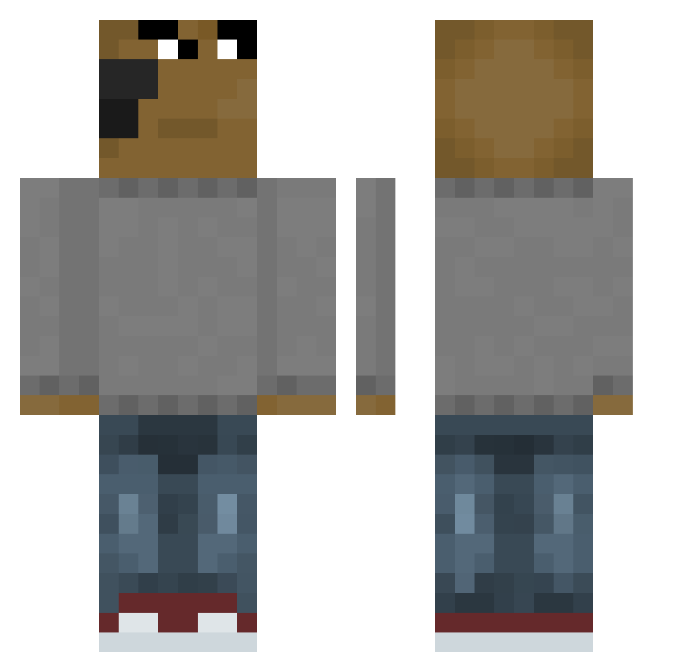 TioC15 Minecraft skin, front and back view