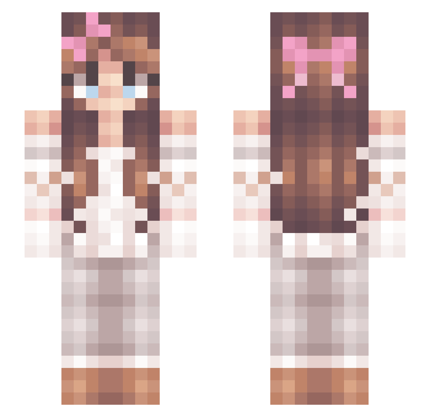 TitanicMatrix Minecraft skin, front and back view