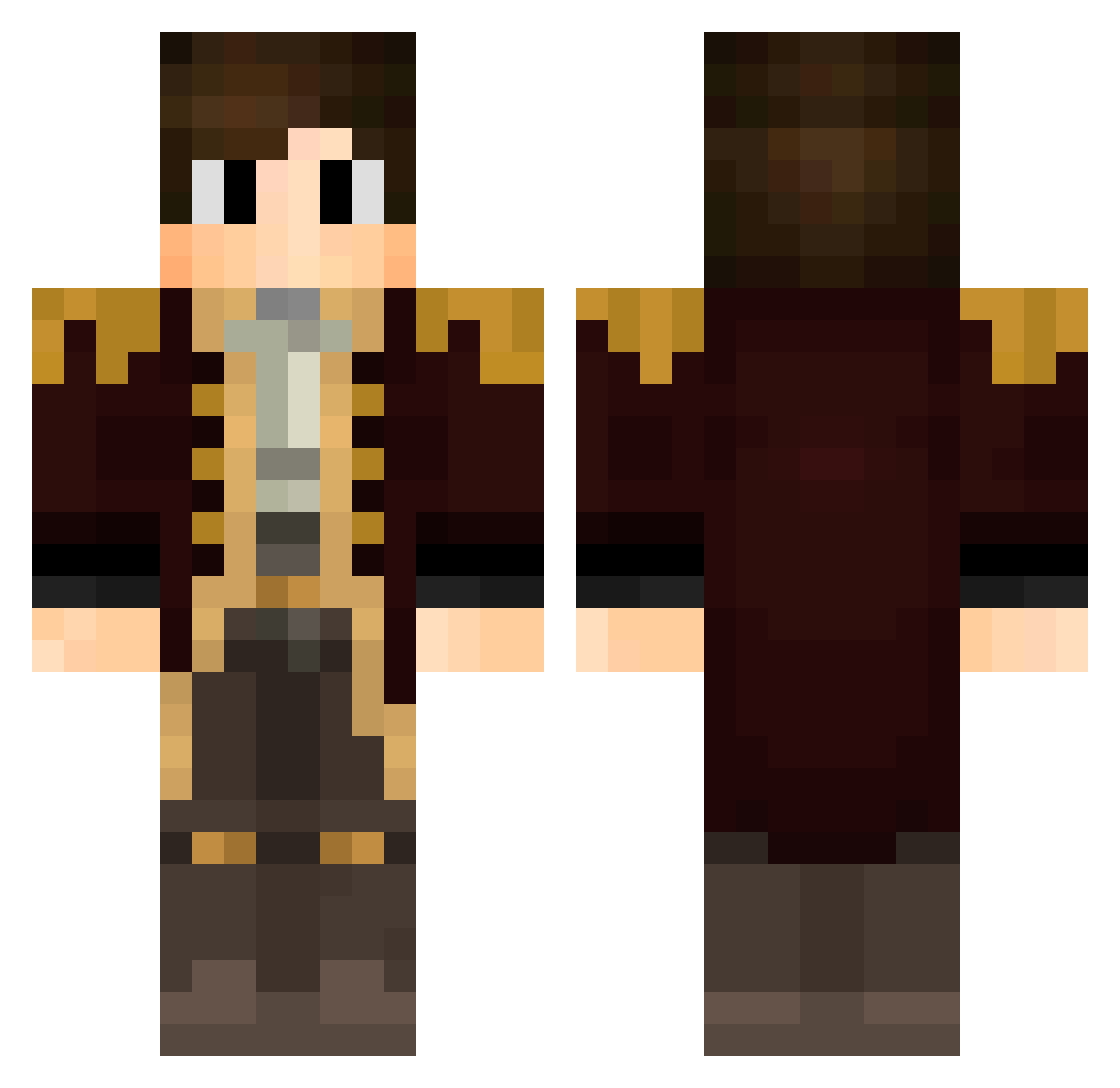 Dhenn Minecraft skin, front and back view