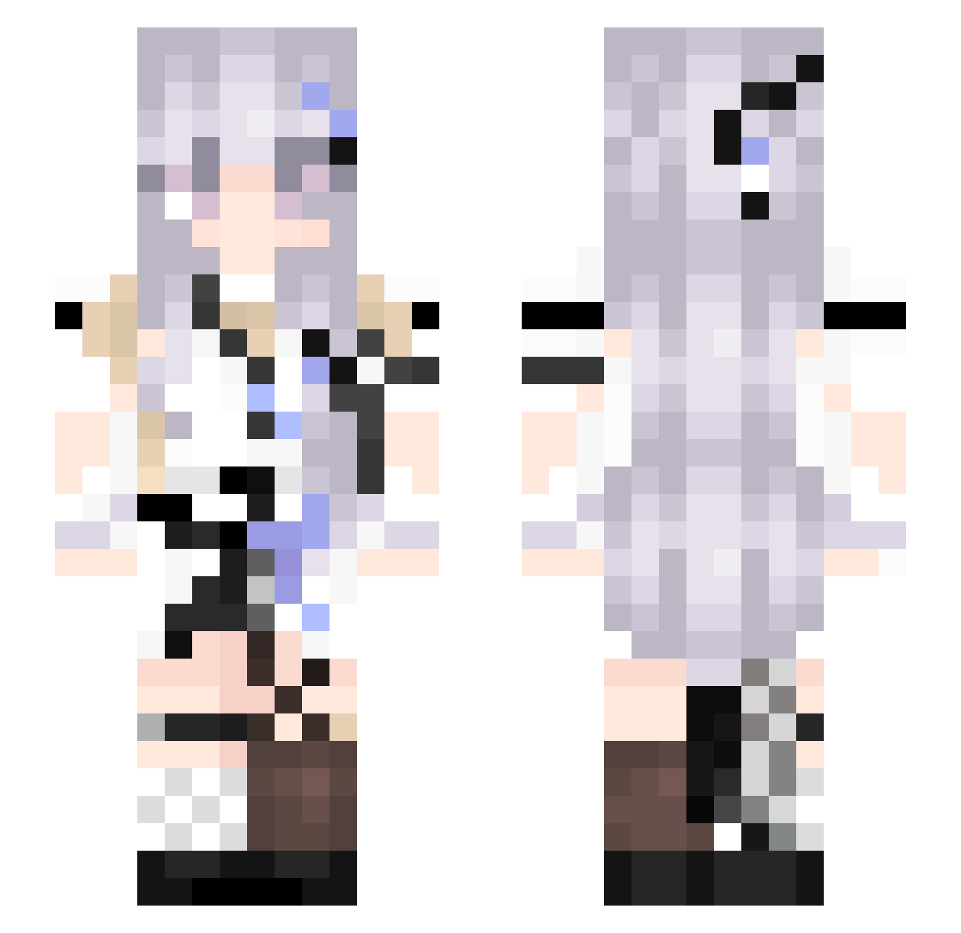 Zyonny Minecraft skin, front and back view
