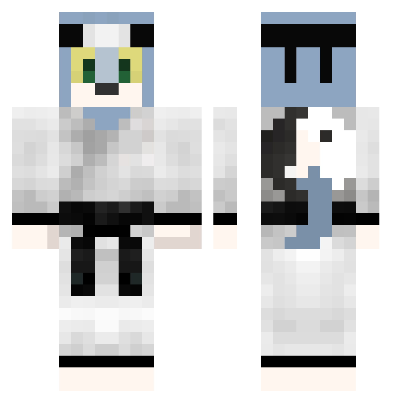 Saamrjz Minecraft skin, front and back view