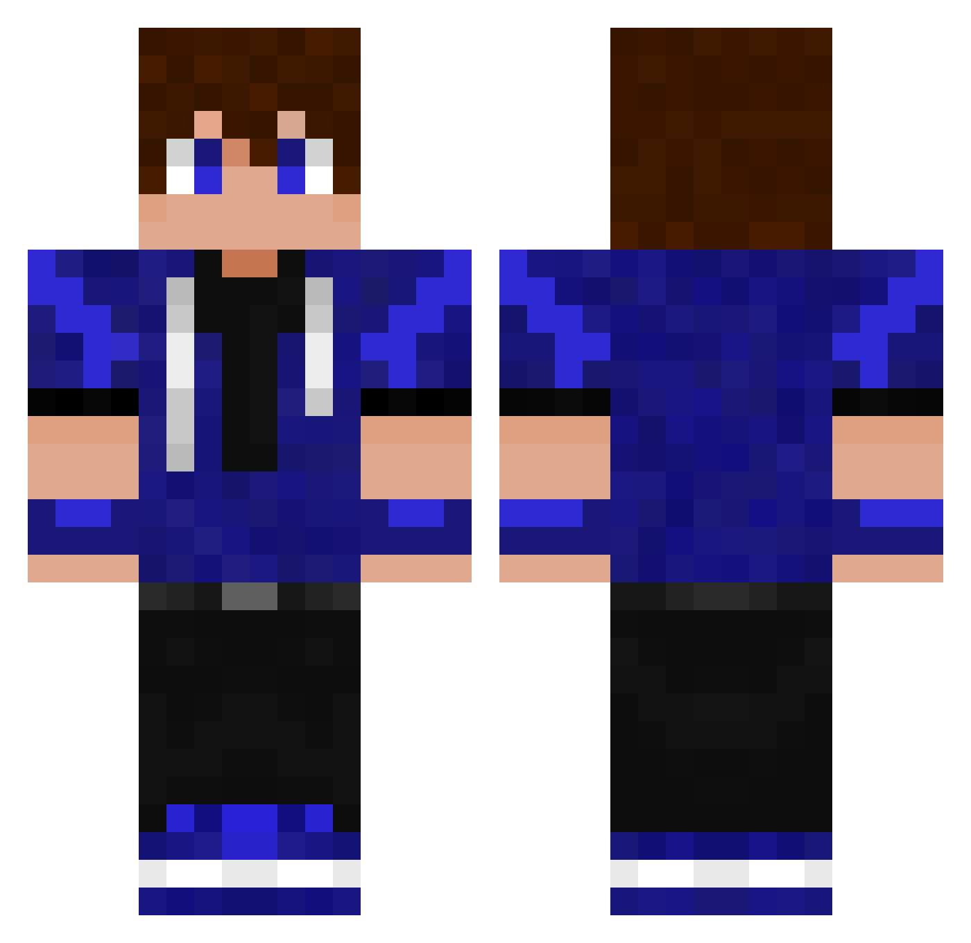 Sedating Minecraft skin, front and back view