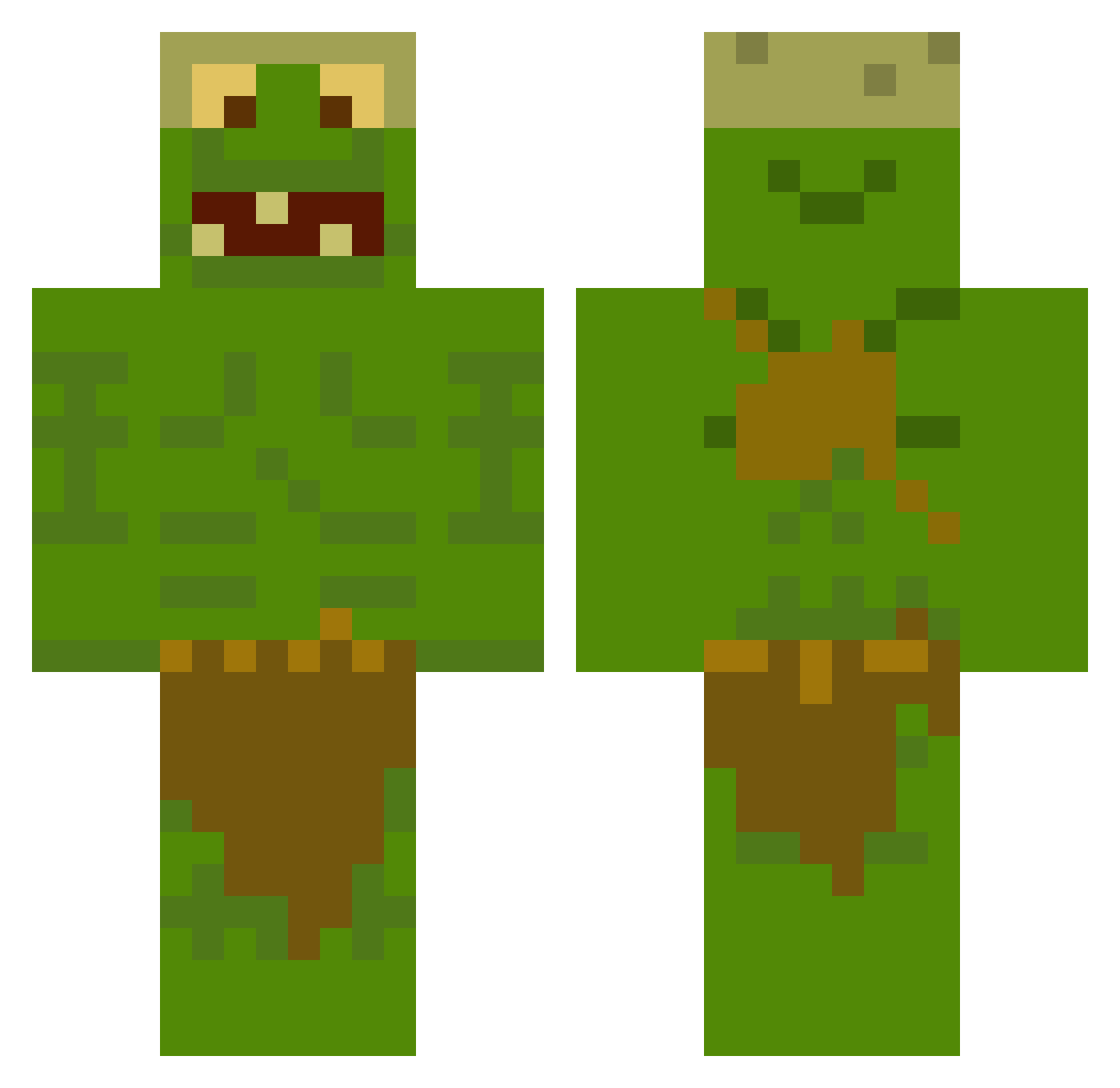 Zlober Minecraft skin, front and back view