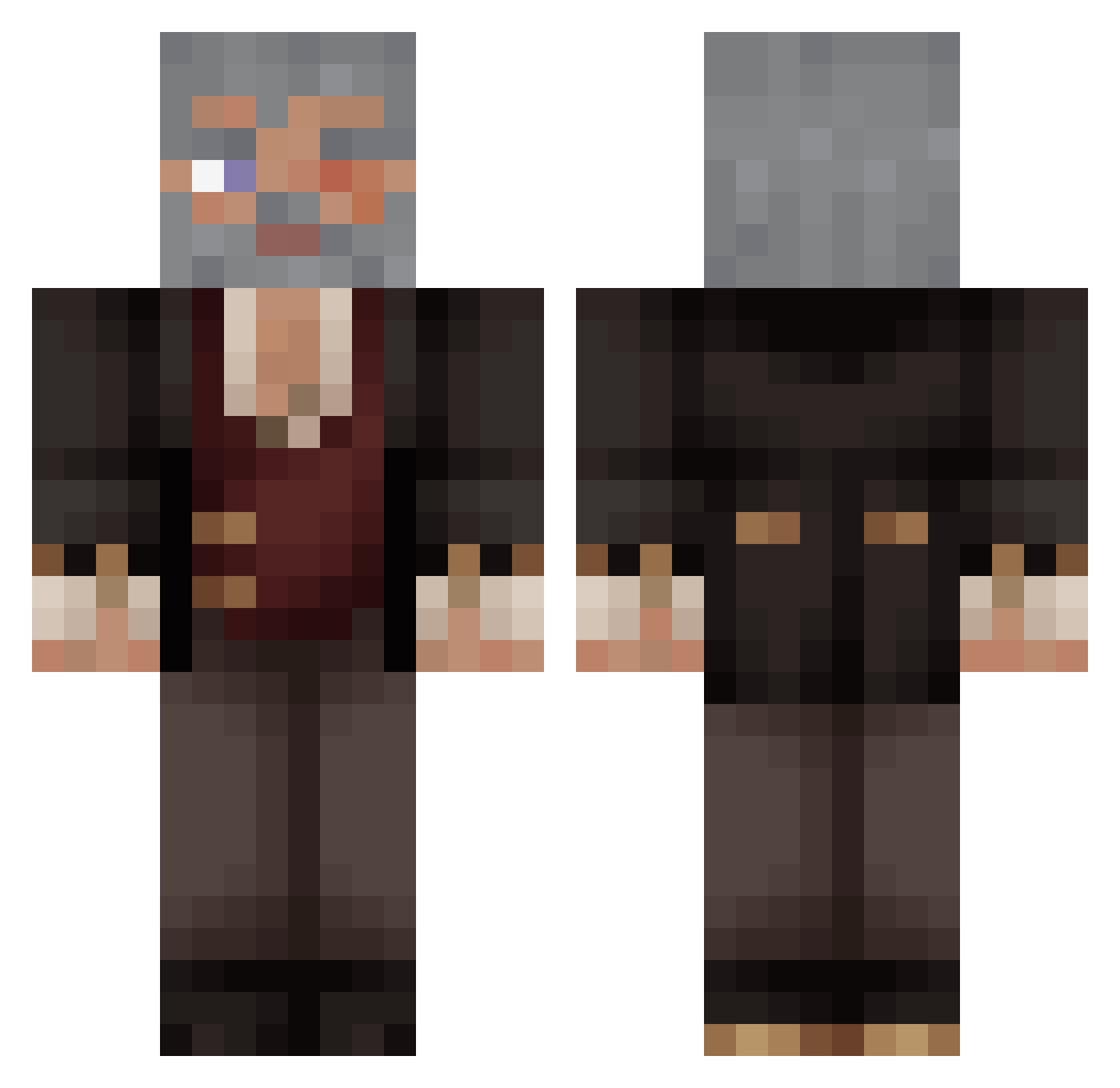 Brakko99 Minecraft skin, front and back view
