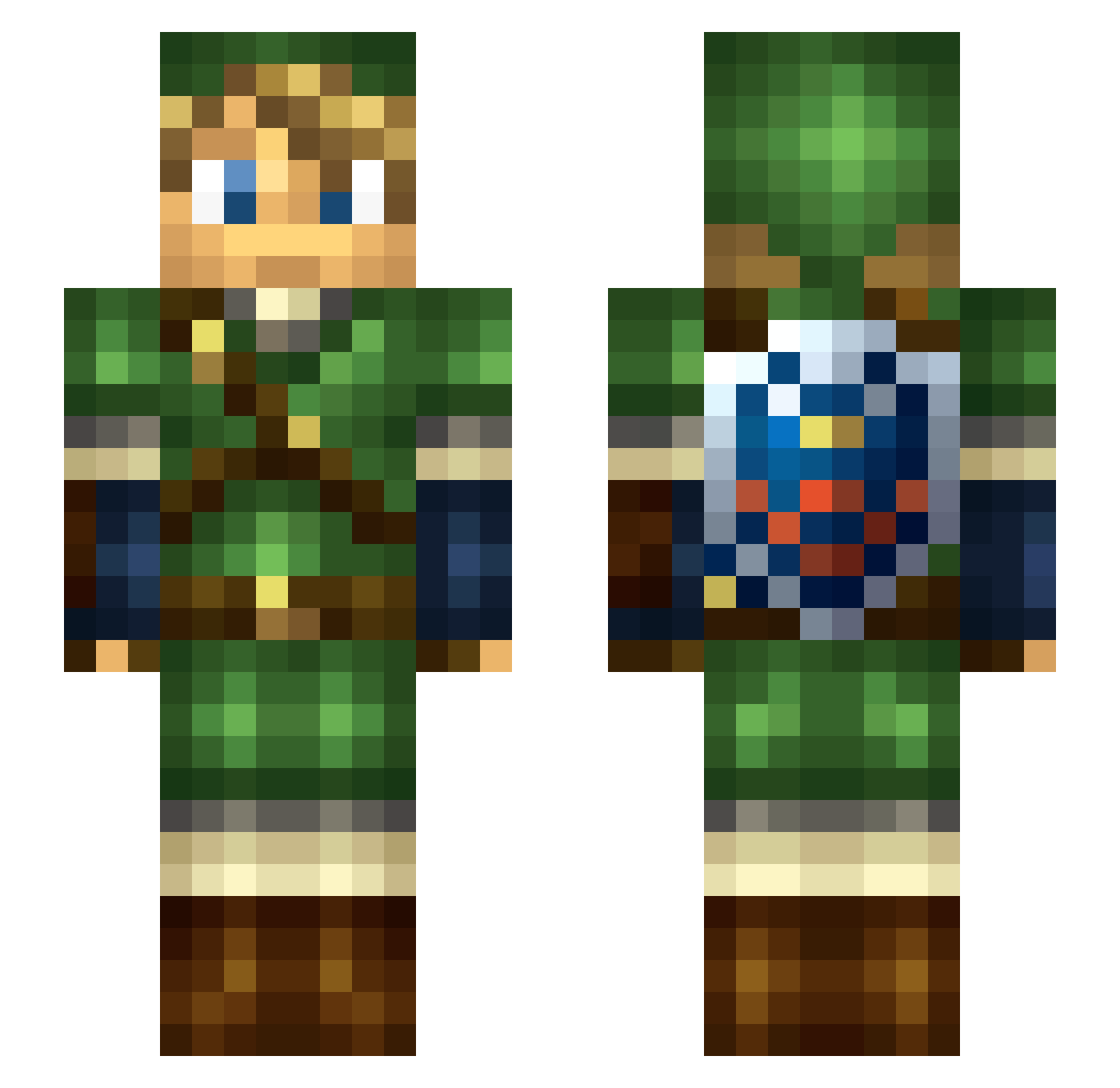 calley Minecraft skin, front and back view