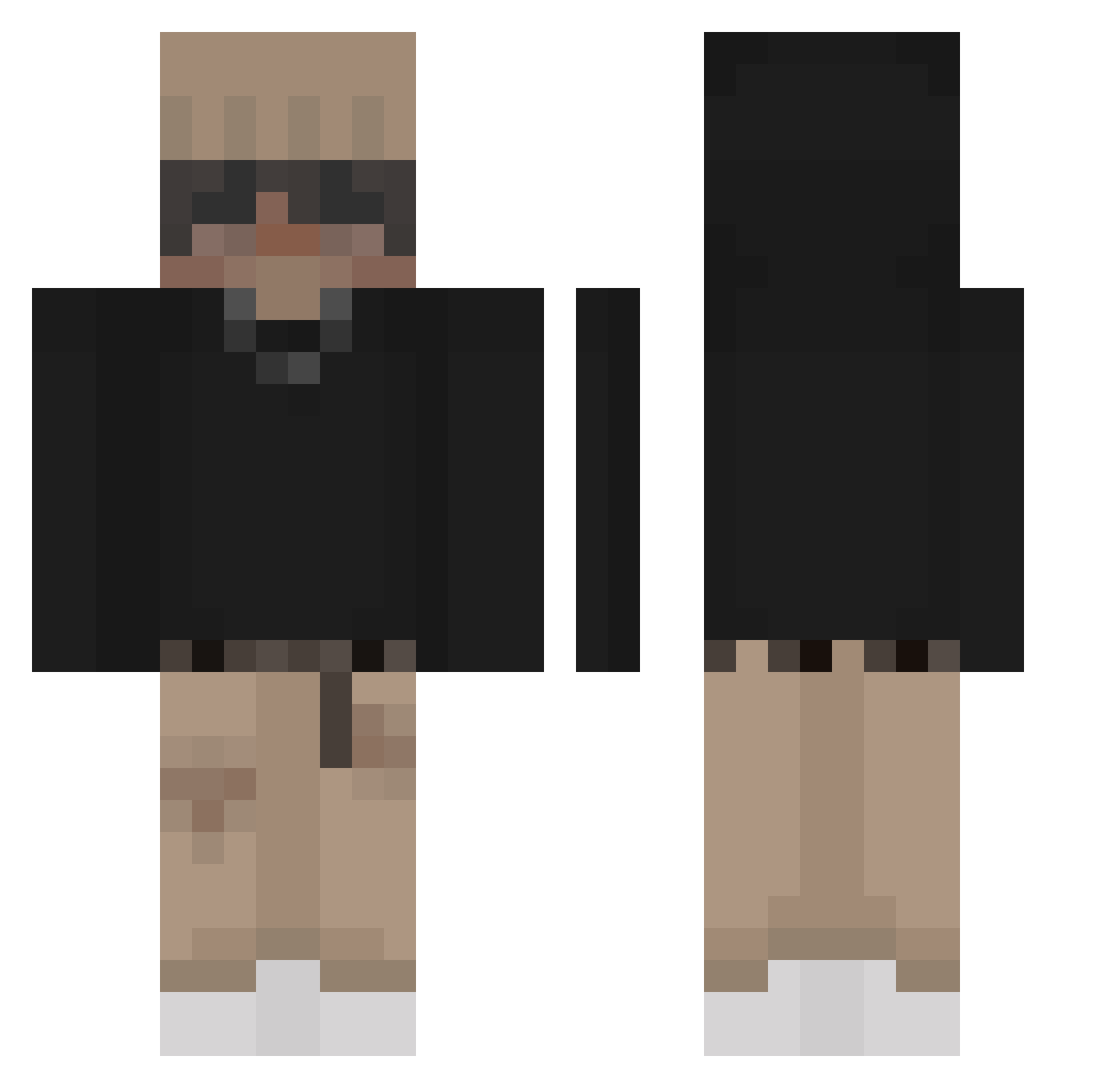 Lauty7 Minecraft skin, front and back view