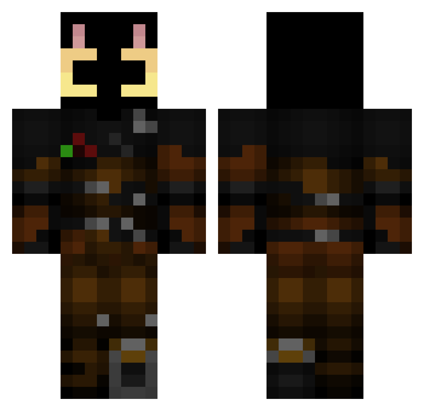AshBlitzar Minecraft skin, front and back view