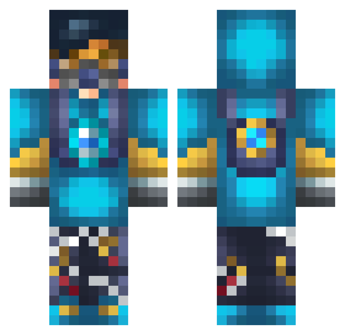 shtein Minecraft skin, front and back view