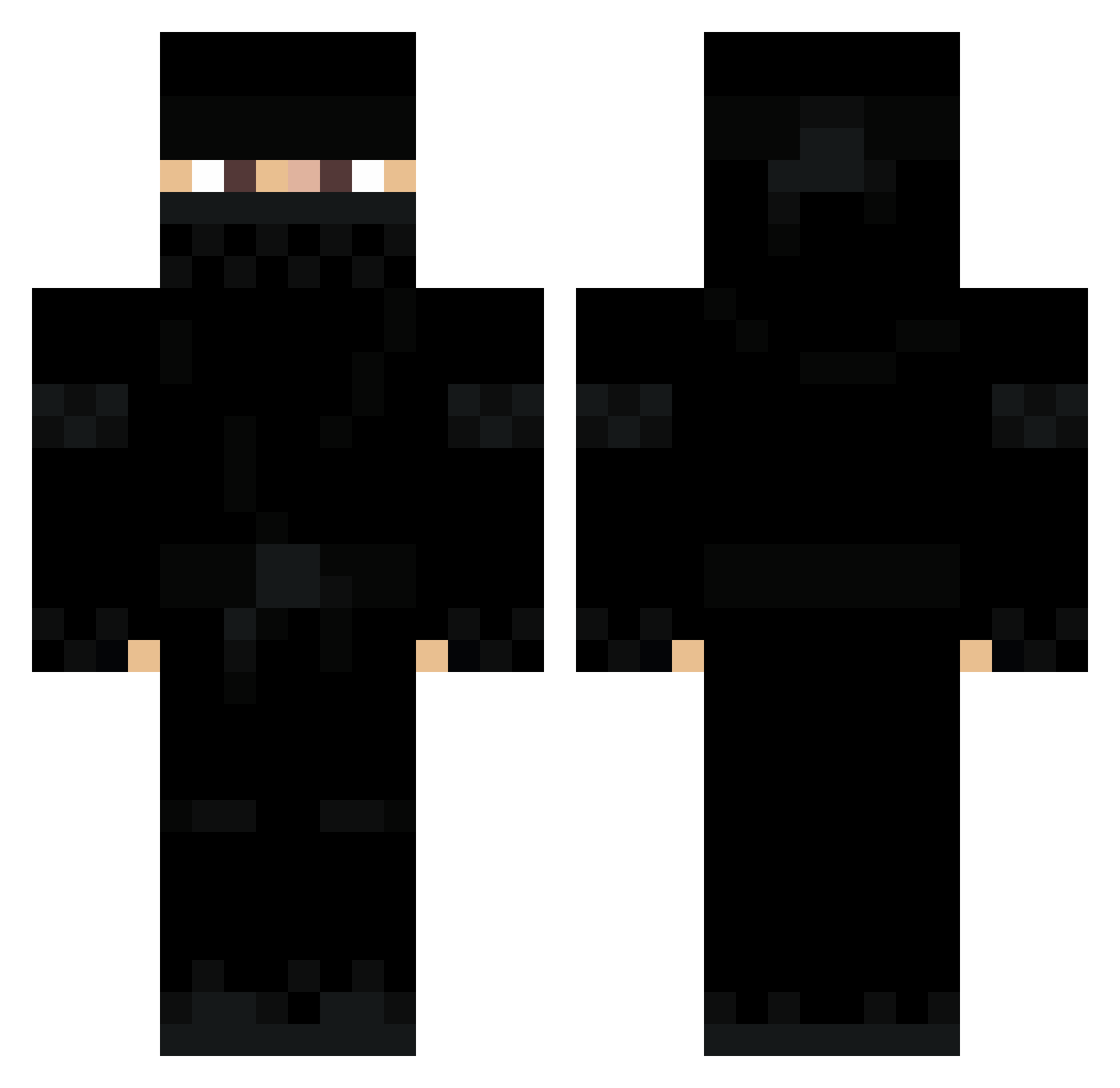 SINC0 Minecraft skin, front and back view
