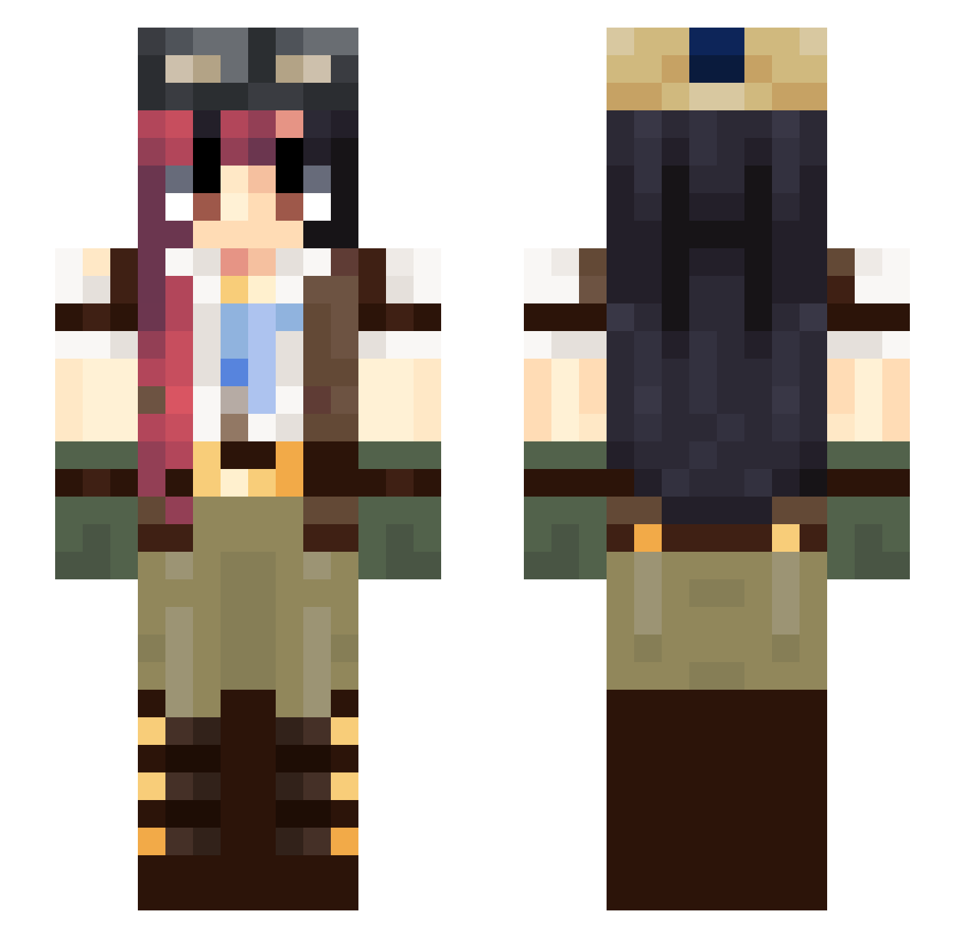 Yueneve Minecraft skin, front and back view
