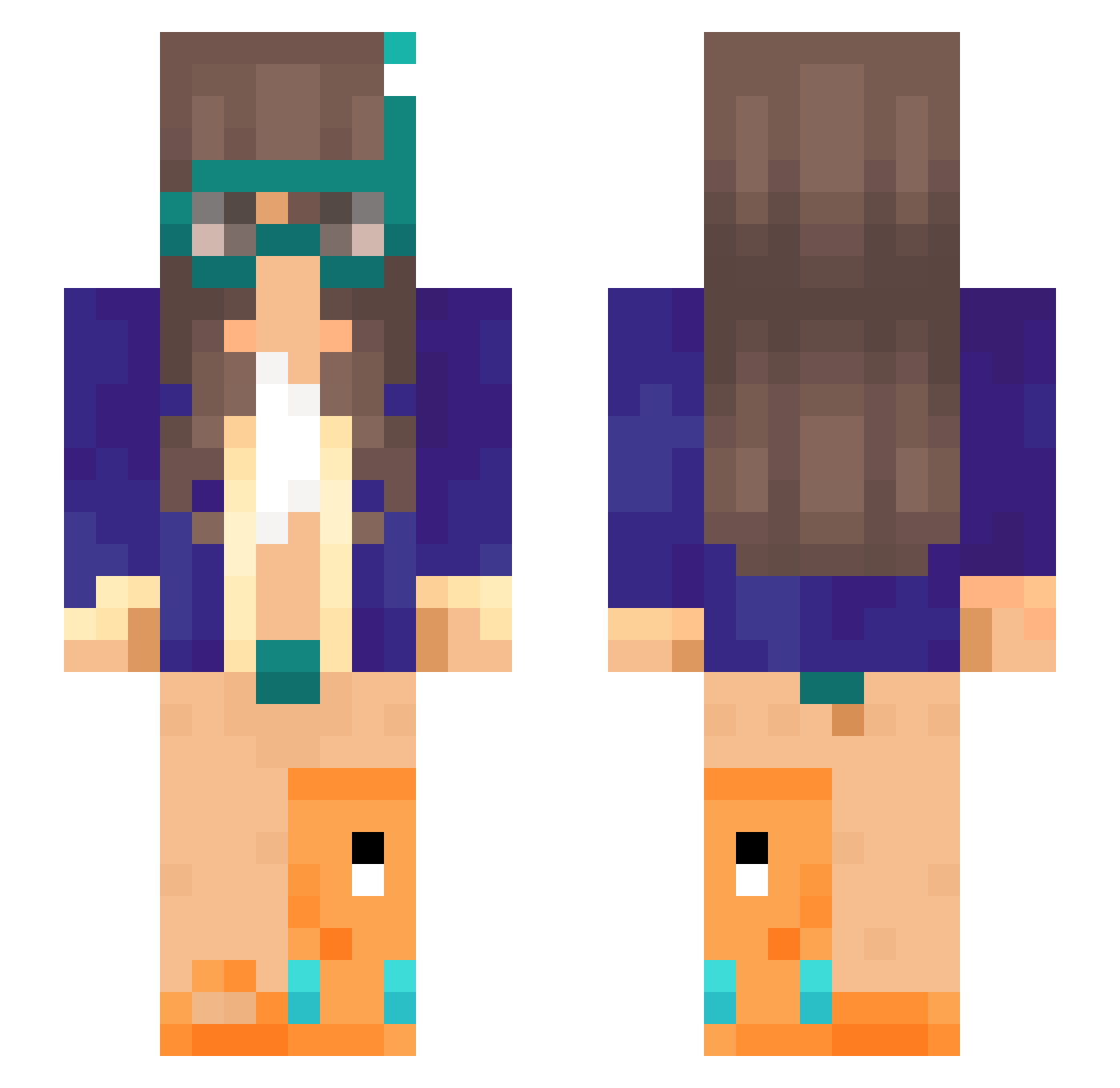 zzzvexx Minecraft skin, front and back view