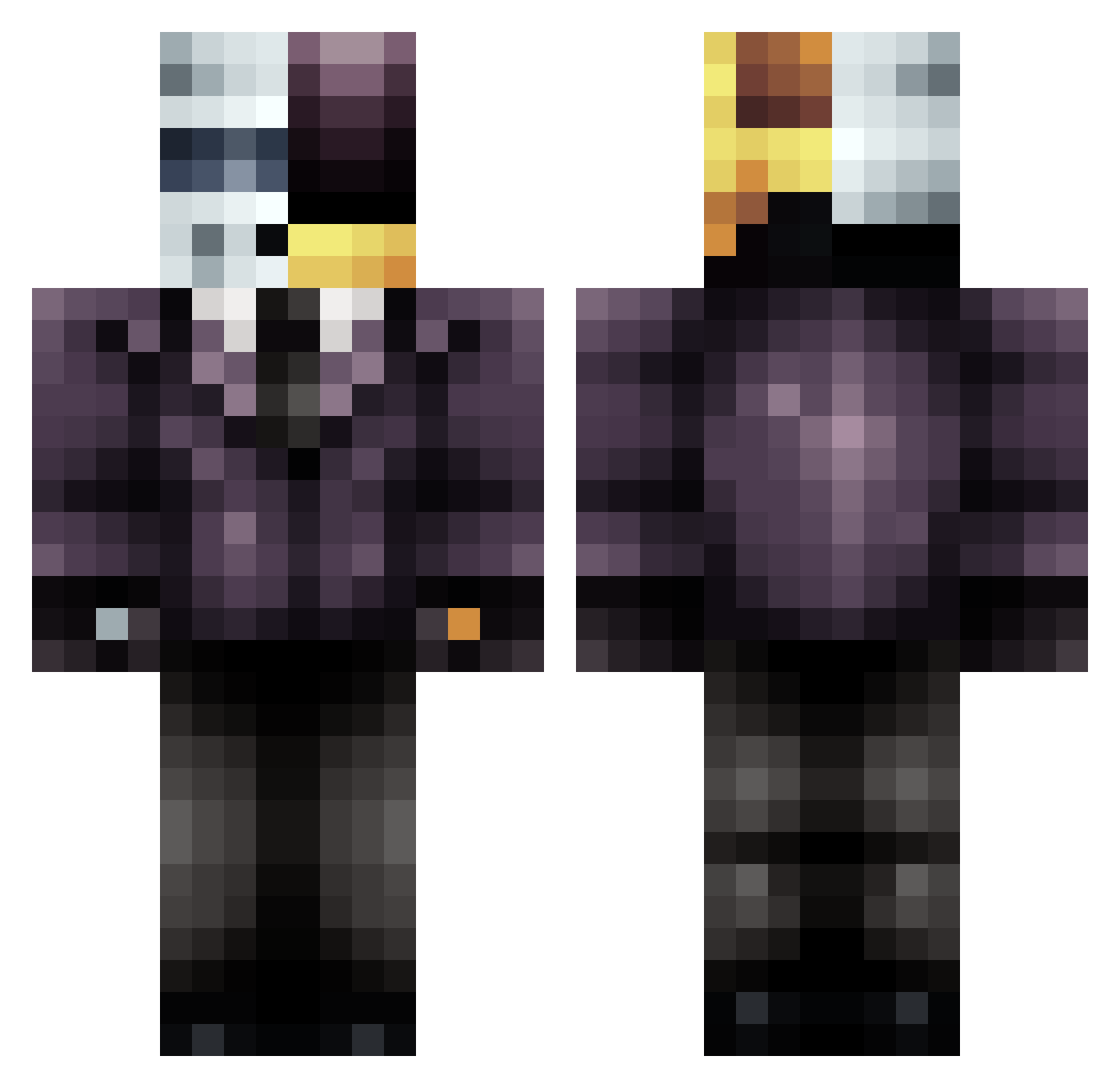 Bartdavy Minecraft skin, front and back view