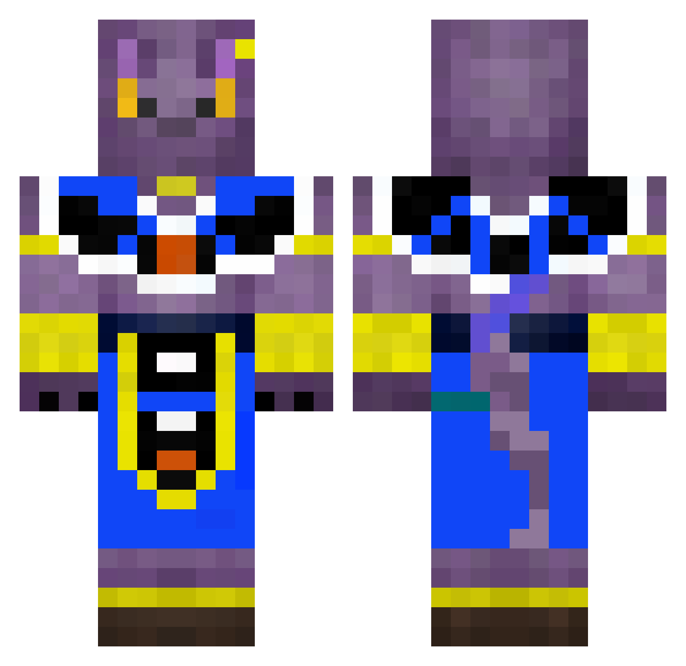 Nicolle1524 Minecraft skin, front and back view