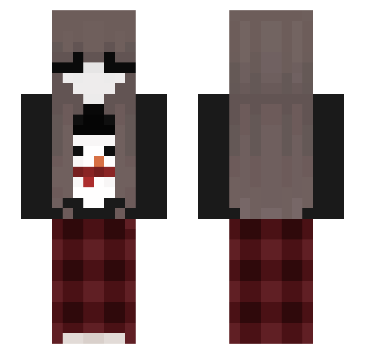 WholeCello52299 Minecraft skin, front and back view
