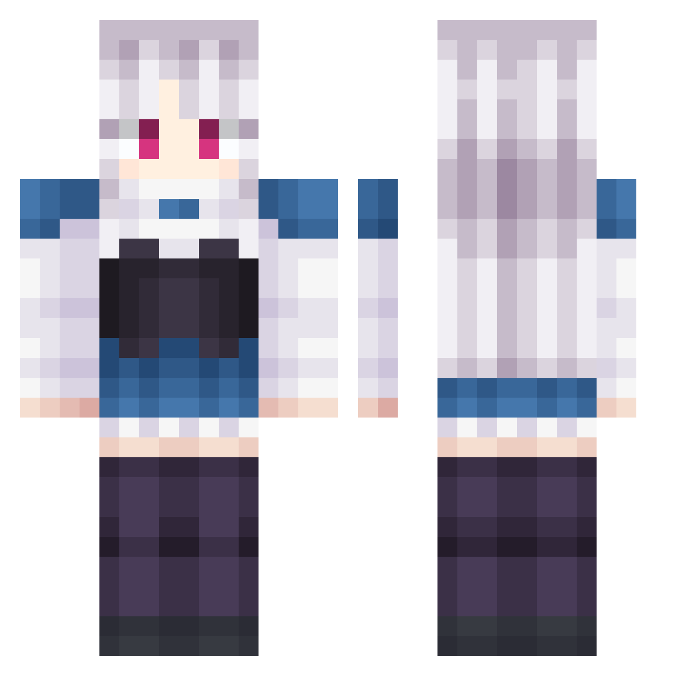 iMyztic Minecraft skin, front and back view
