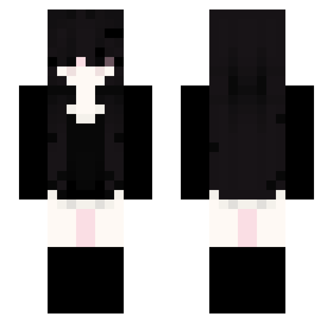teveo Minecraft skin, front and back view