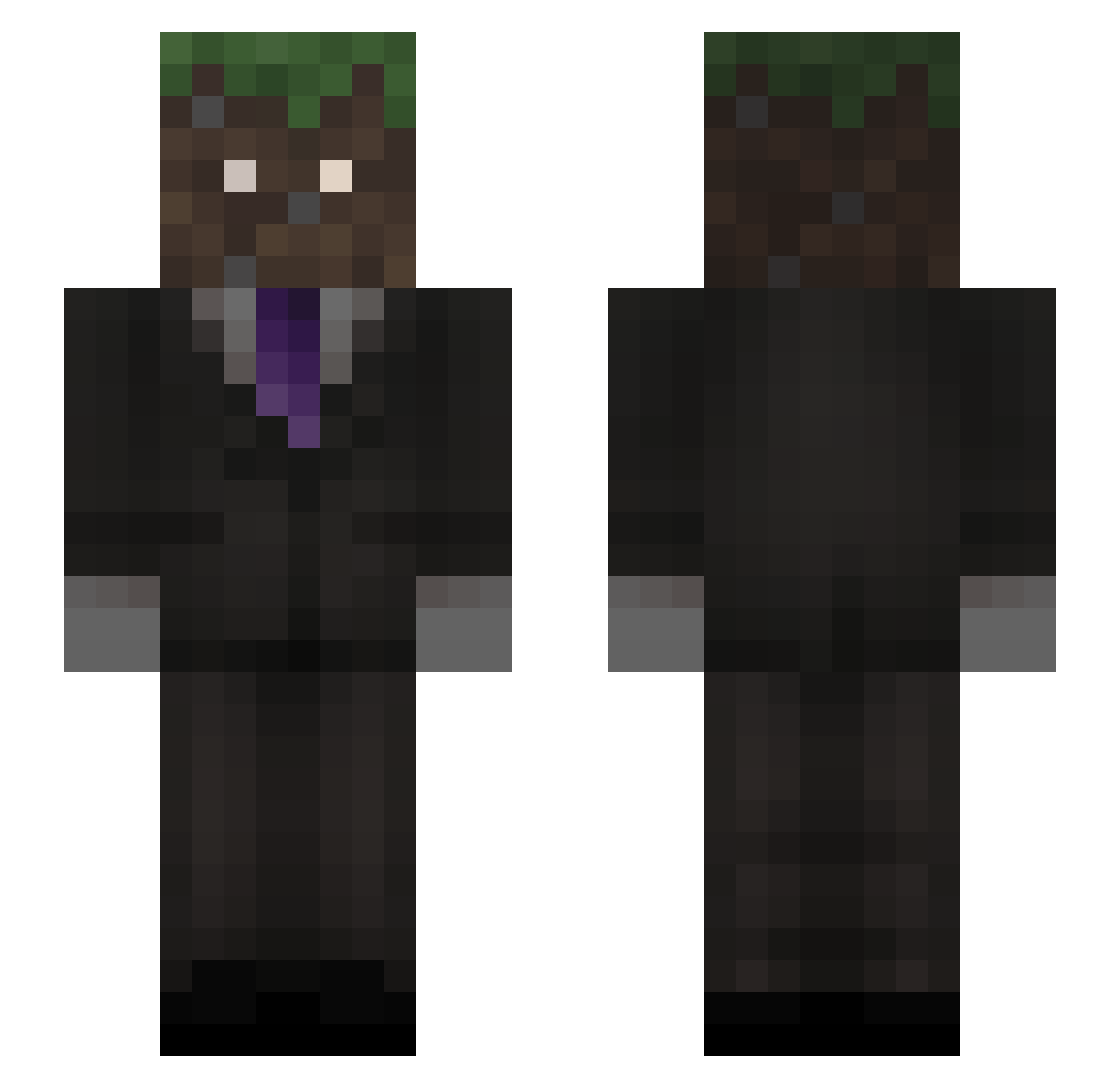 monsal Minecraft skin, front and back view