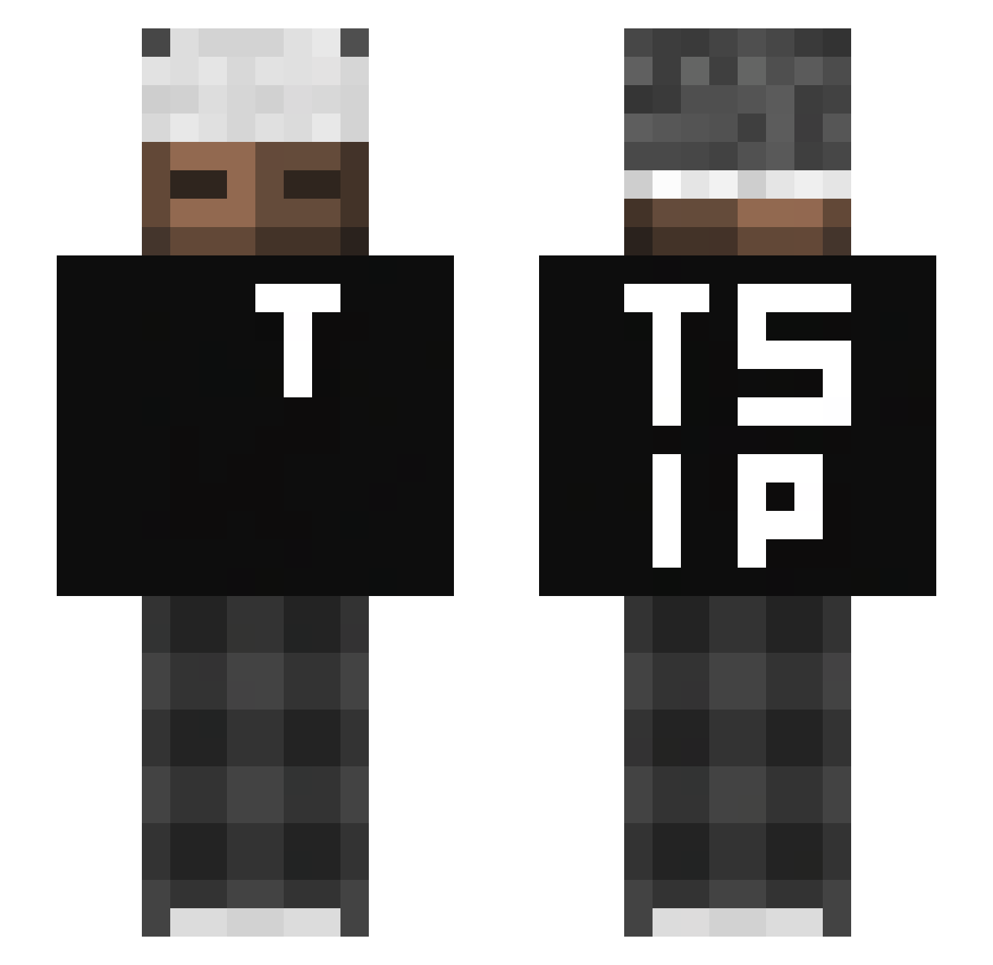 tsipis Minecraft skin, front and back view