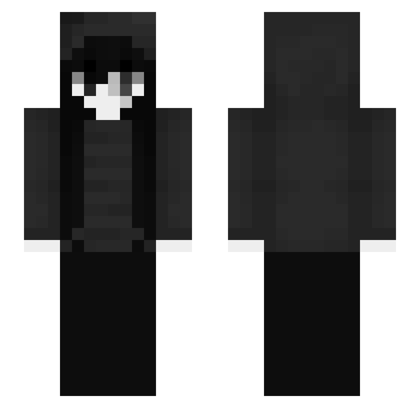 Venom Minecraft skin, front and back view