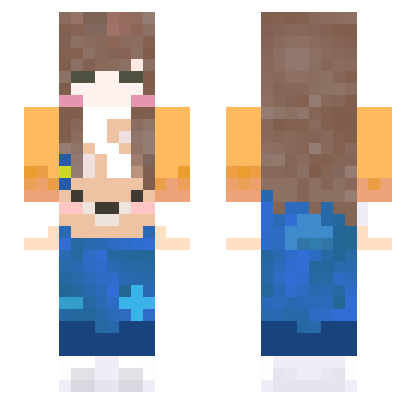 Utae_chann Minecraft skin, front and back view