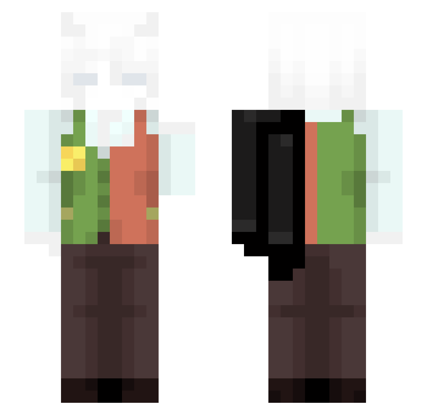 sweffiee Minecraft skin, front and back view