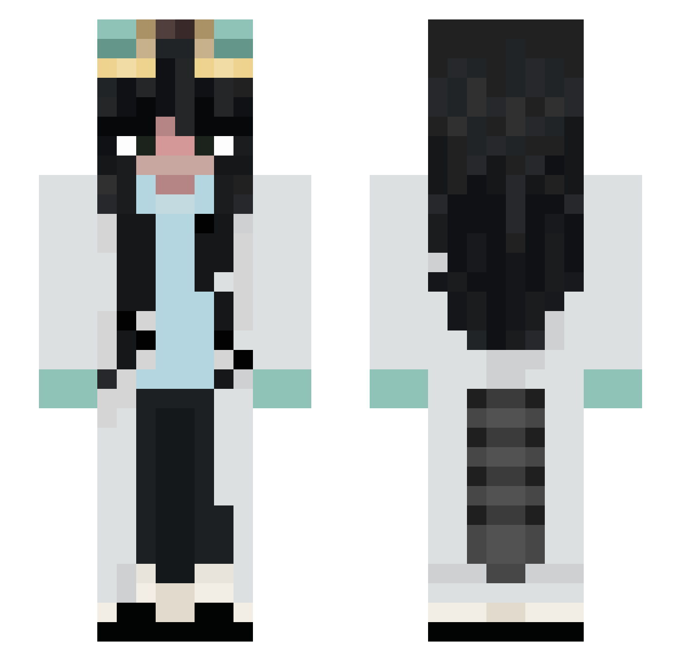 cluelesslyn Minecraft skin, front and back view