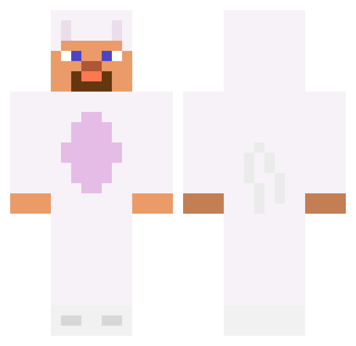 GrizzlyCore Minecraft skin, front and back view
