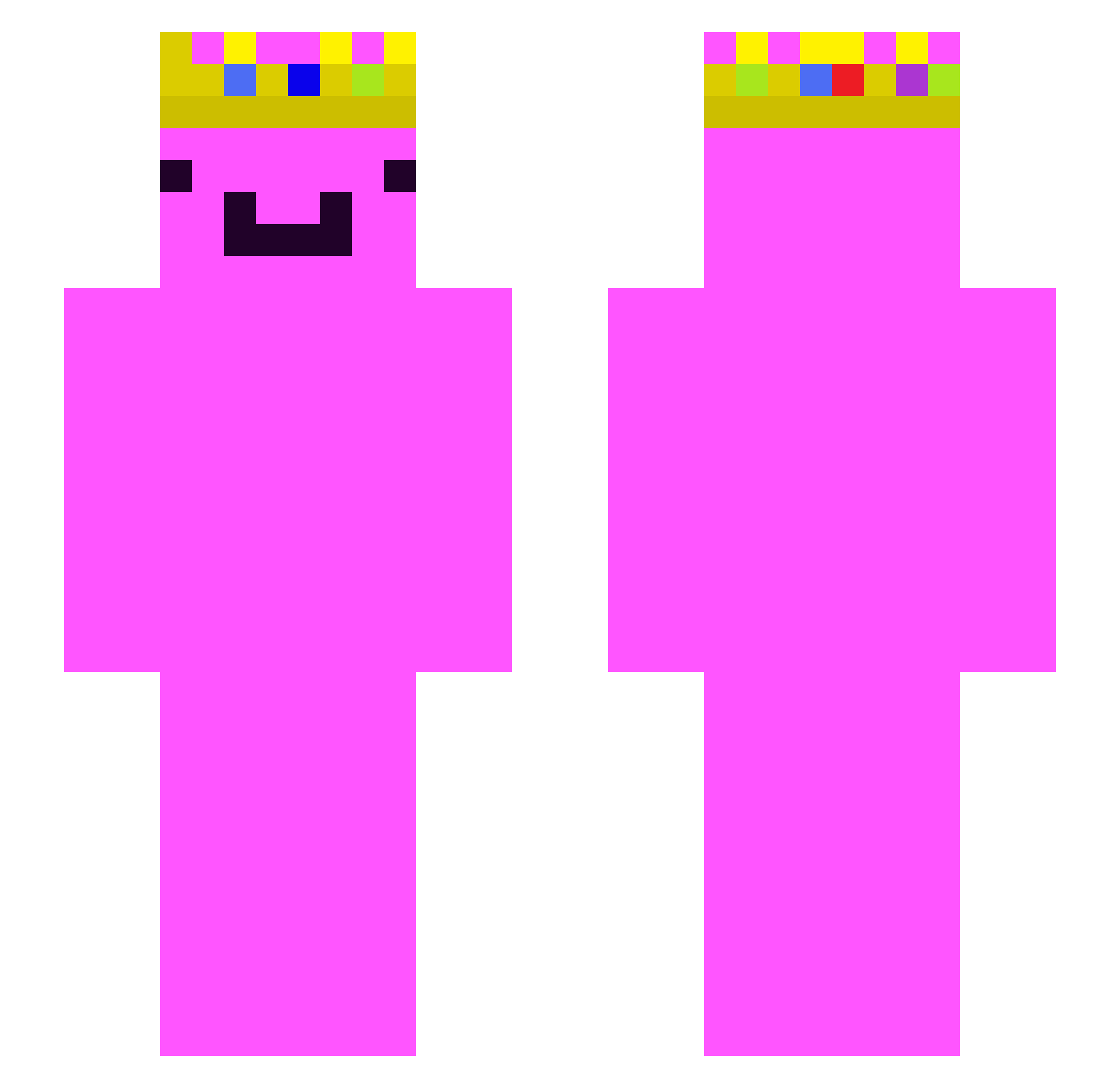 _z0rbomc Minecraft skin, front and back view