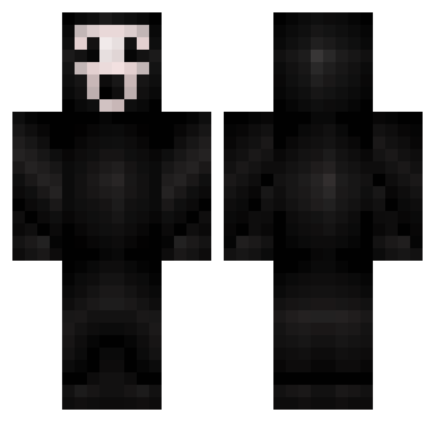 ItzDragamont Minecraft skin, front and back view