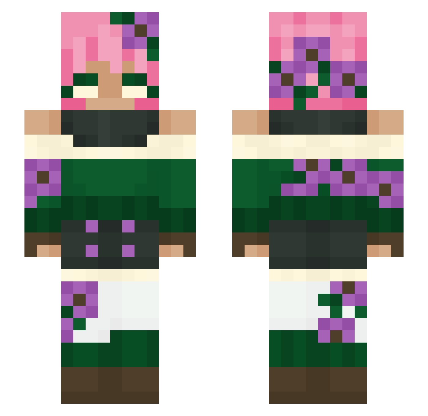 wiltingsunburst Minecraft skin, front and back view