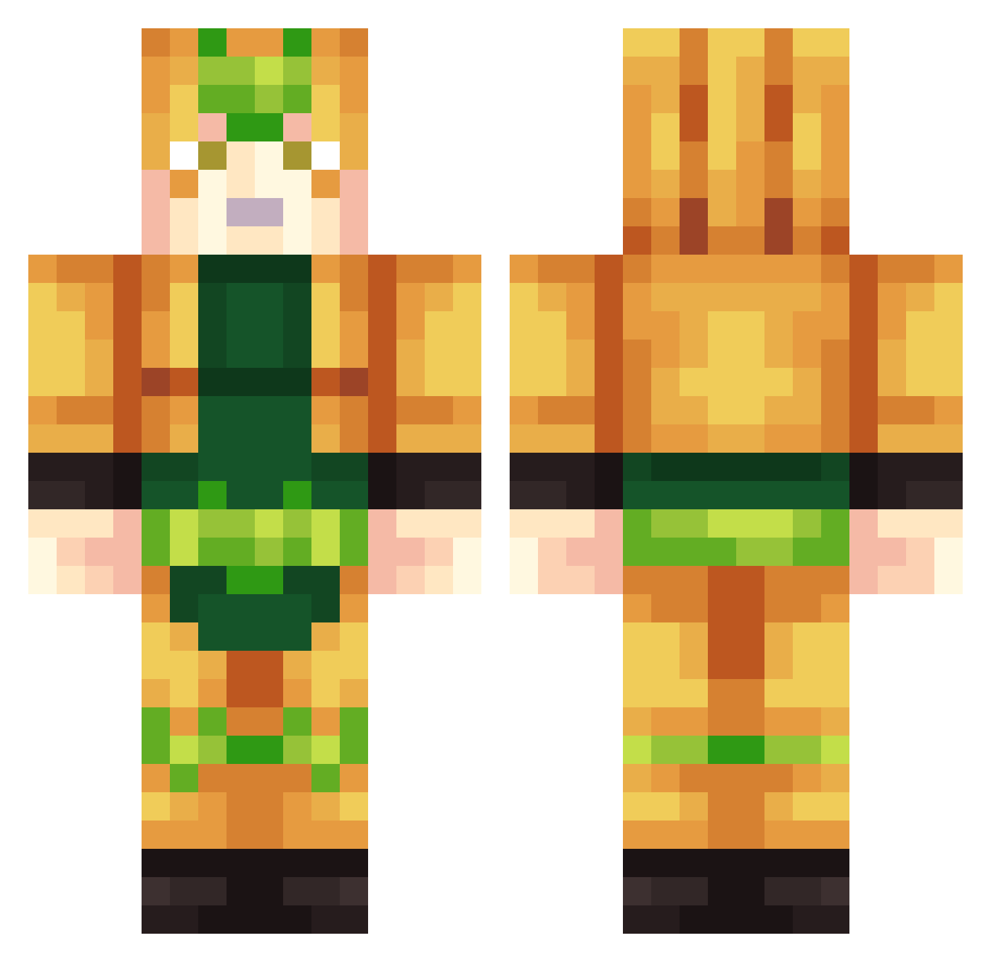 azizqtr11 Minecraft skin, front and back view