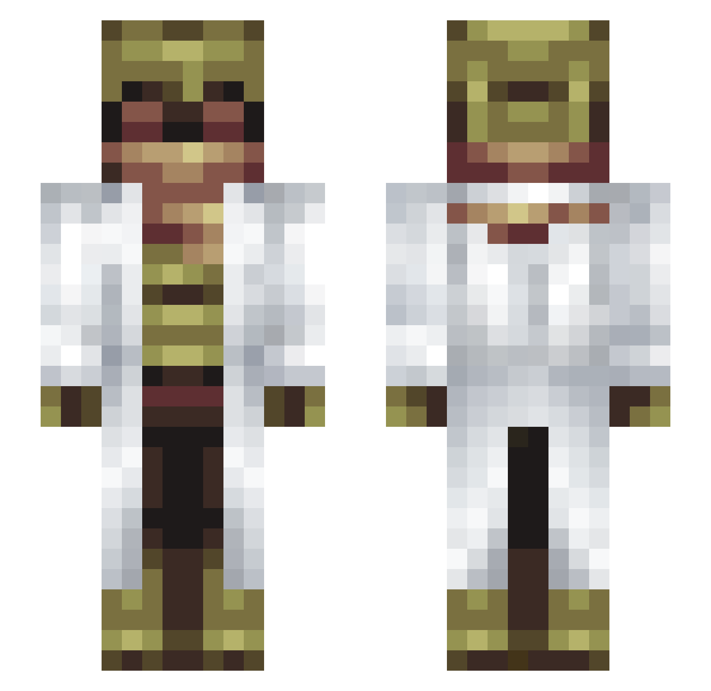 TheRa4ina Minecraft skin, front and back view