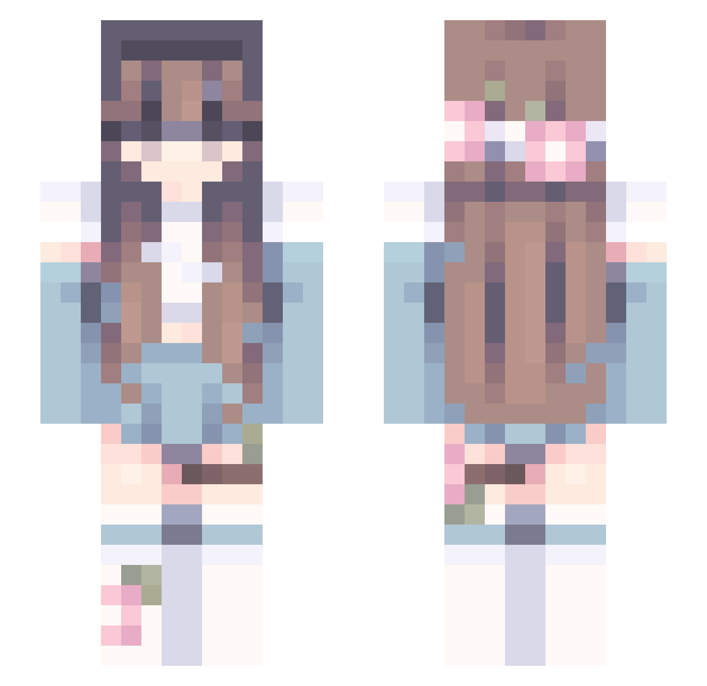 itslyniiee Minecraft skin, front and back view