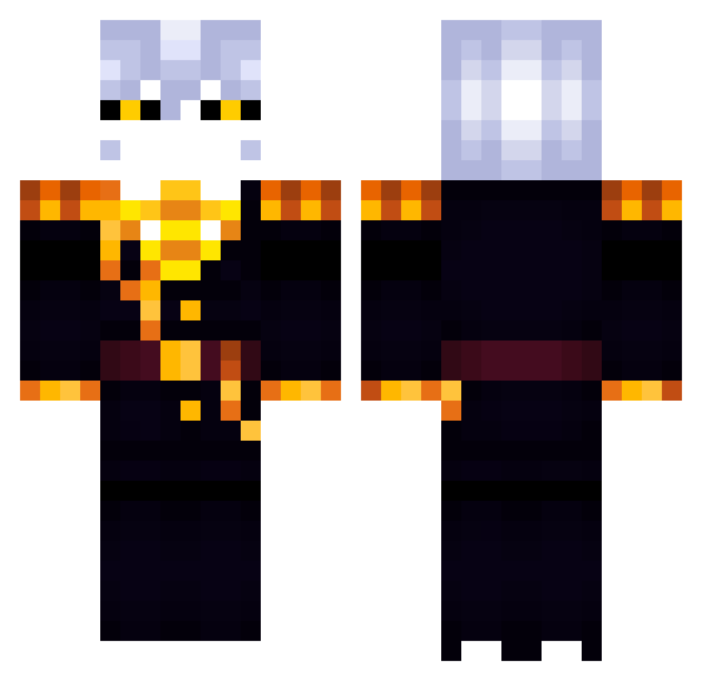 Empyreal_Stygia Minecraft skin, front and back view