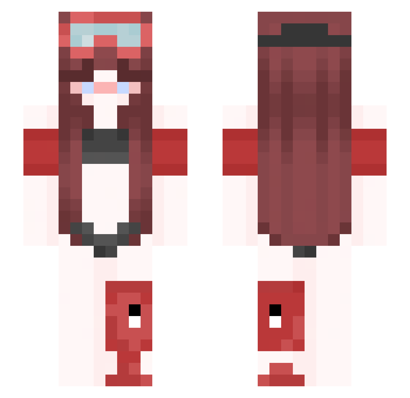 AkariHyenkk Minecraft skin, front and back view