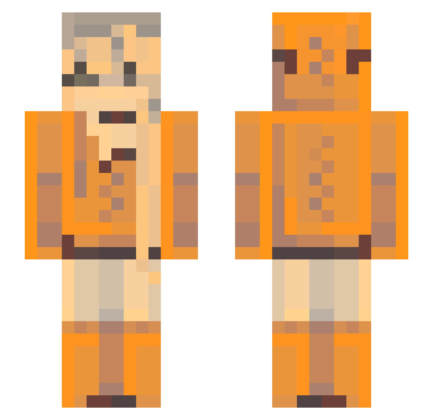 gmei Minecraft skin, front and back view